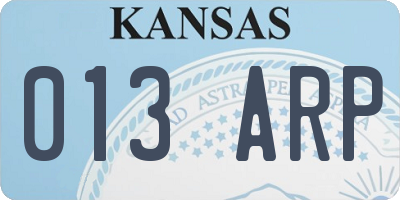 KS license plate 013ARP