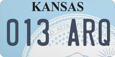 KS license plate 013ARQ