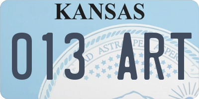 KS license plate 013ART
