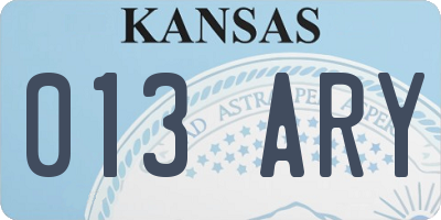 KS license plate 013ARY