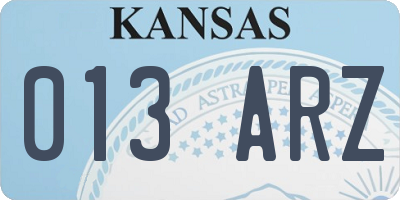 KS license plate 013ARZ