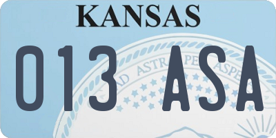 KS license plate 013ASA