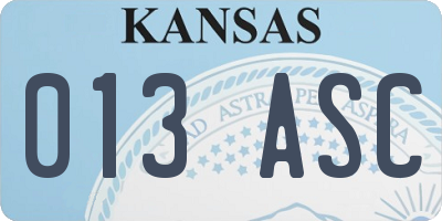 KS license plate 013ASC