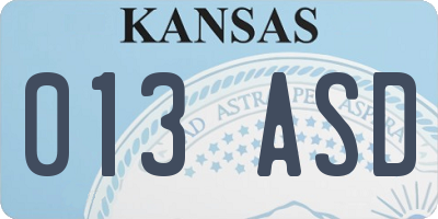 KS license plate 013ASD