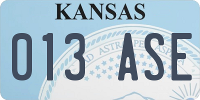 KS license plate 013ASE
