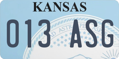 KS license plate 013ASG