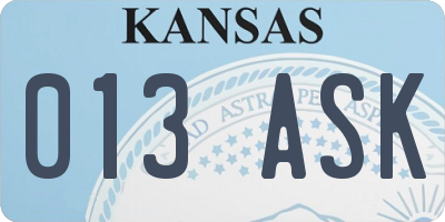 KS license plate 013ASK