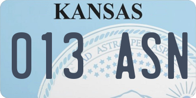KS license plate 013ASN