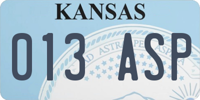 KS license plate 013ASP