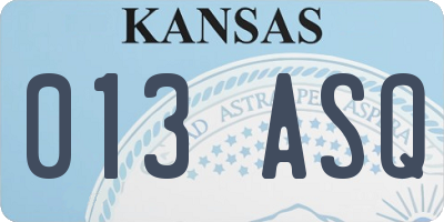 KS license plate 013ASQ