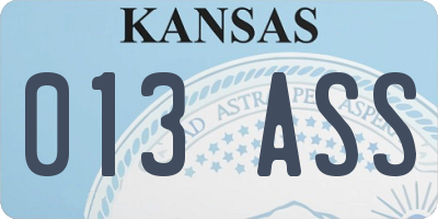 KS license plate 013ASS