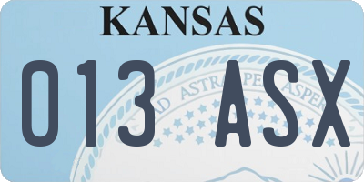 KS license plate 013ASX