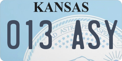 KS license plate 013ASY