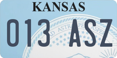 KS license plate 013ASZ