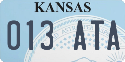 KS license plate 013ATA