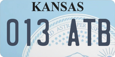 KS license plate 013ATB