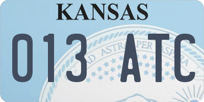 KS license plate 013ATC