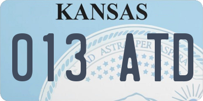 KS license plate 013ATD