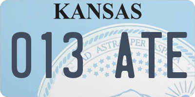 KS license plate 013ATE