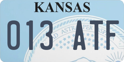 KS license plate 013ATF
