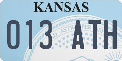 KS license plate 013ATH