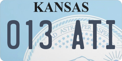 KS license plate 013ATI