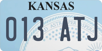 KS license plate 013ATJ