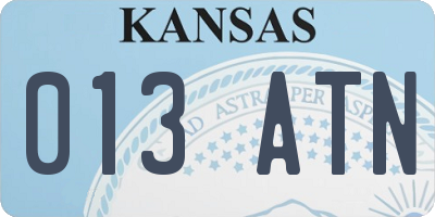 KS license plate 013ATN
