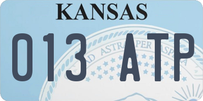 KS license plate 013ATP