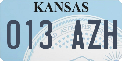KS license plate 013AZH