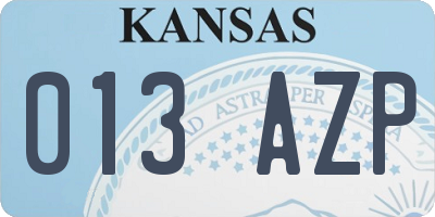KS license plate 013AZP