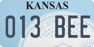 KS license plate 013BEE
