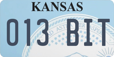 KS license plate 013BIT