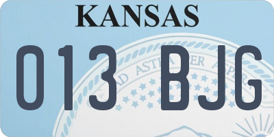 KS license plate 013BJG