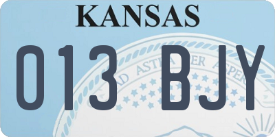 KS license plate 013BJY