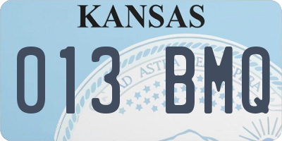 KS license plate 013BMQ