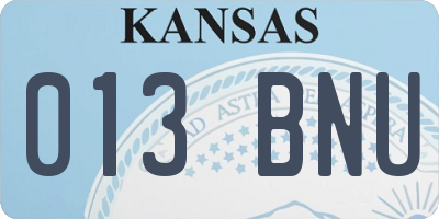 KS license plate 013BNU