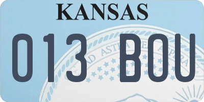 KS license plate 013BOU
