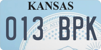 KS license plate 013BPK