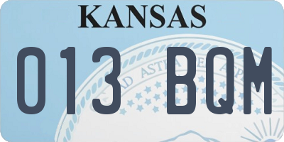 KS license plate 013BQM