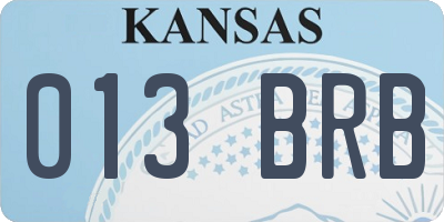 KS license plate 013BRB