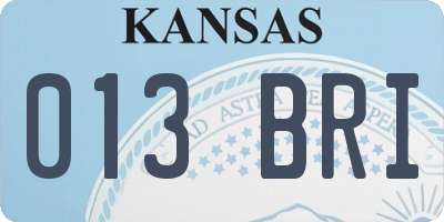 KS license plate 013BRI