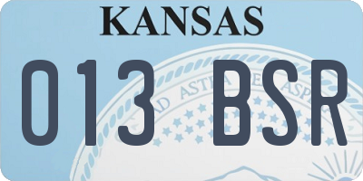 KS license plate 013BSR