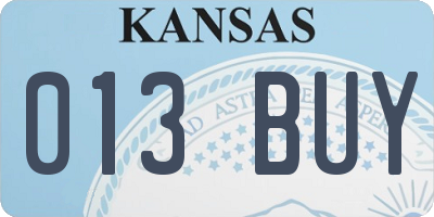 KS license plate 013BUY