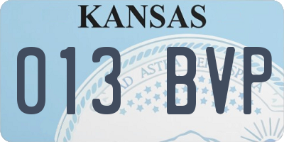 KS license plate 013BVP