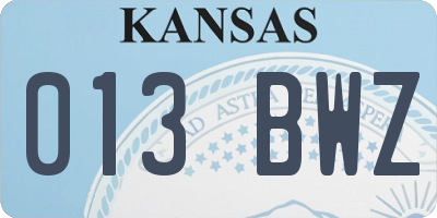 KS license plate 013BWZ