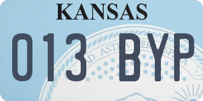 KS license plate 013BYP