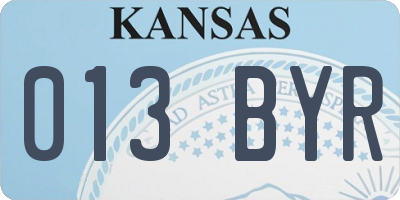 KS license plate 013BYR