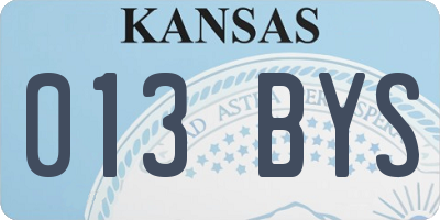 KS license plate 013BYS