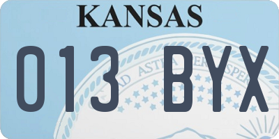 KS license plate 013BYX